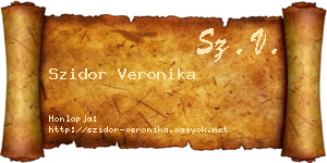 Szidor Veronika névjegykártya